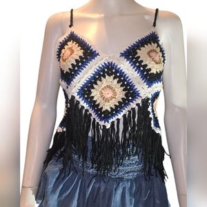Bohemian Crochet Fringe Top American Eagle